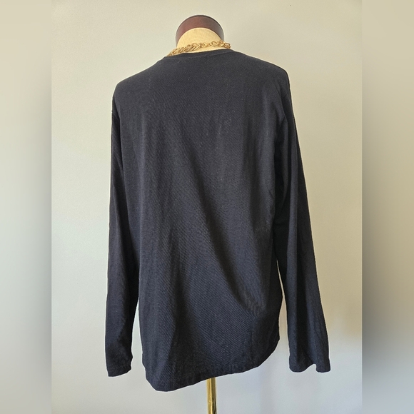 MIMI long Sleeve Black Shirt with A Graphic  Design And Bow. Size Medium - Picture 8 of 14